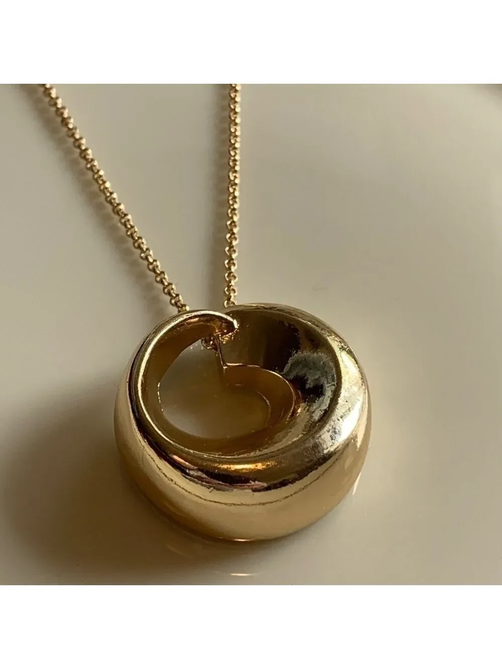 Heart necklace choker unique cutout design gold  chain adjusts boho minimalist